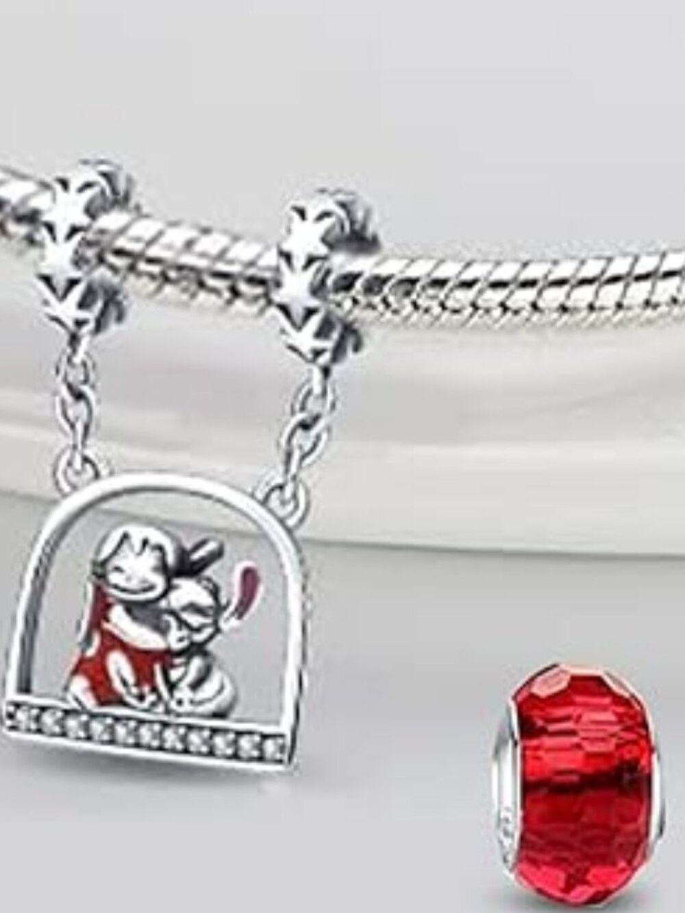 Sterling Silver Charm fits‎ Pandora Bracelets Plus one extra spacer Charm
